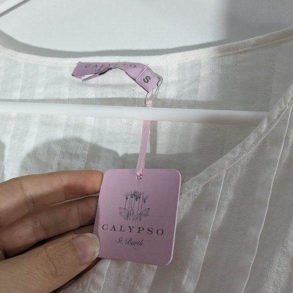 BNWT Calypso St. Barth Odette Blouse Shirt White Size Small - Picture 2 of 6